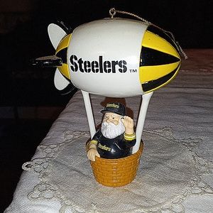 Steelers santa blimp hot air balloon plastic vintage ornament
